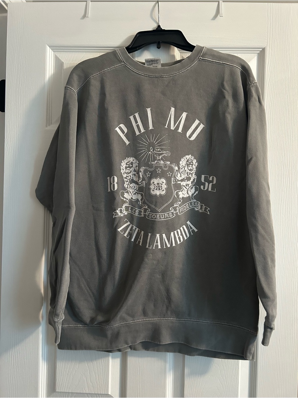 Comfort Colors Gray Phi Mu Zeta Lambda Crewneck Sweatshirt